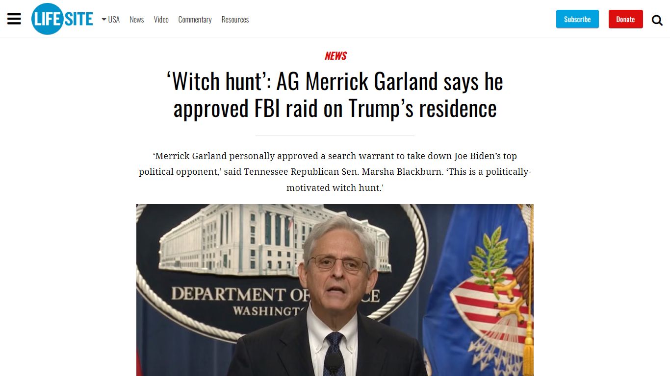 ‘Witch hunt’: AG Merrick Garland says he approved FBI raid on Trump’s ...